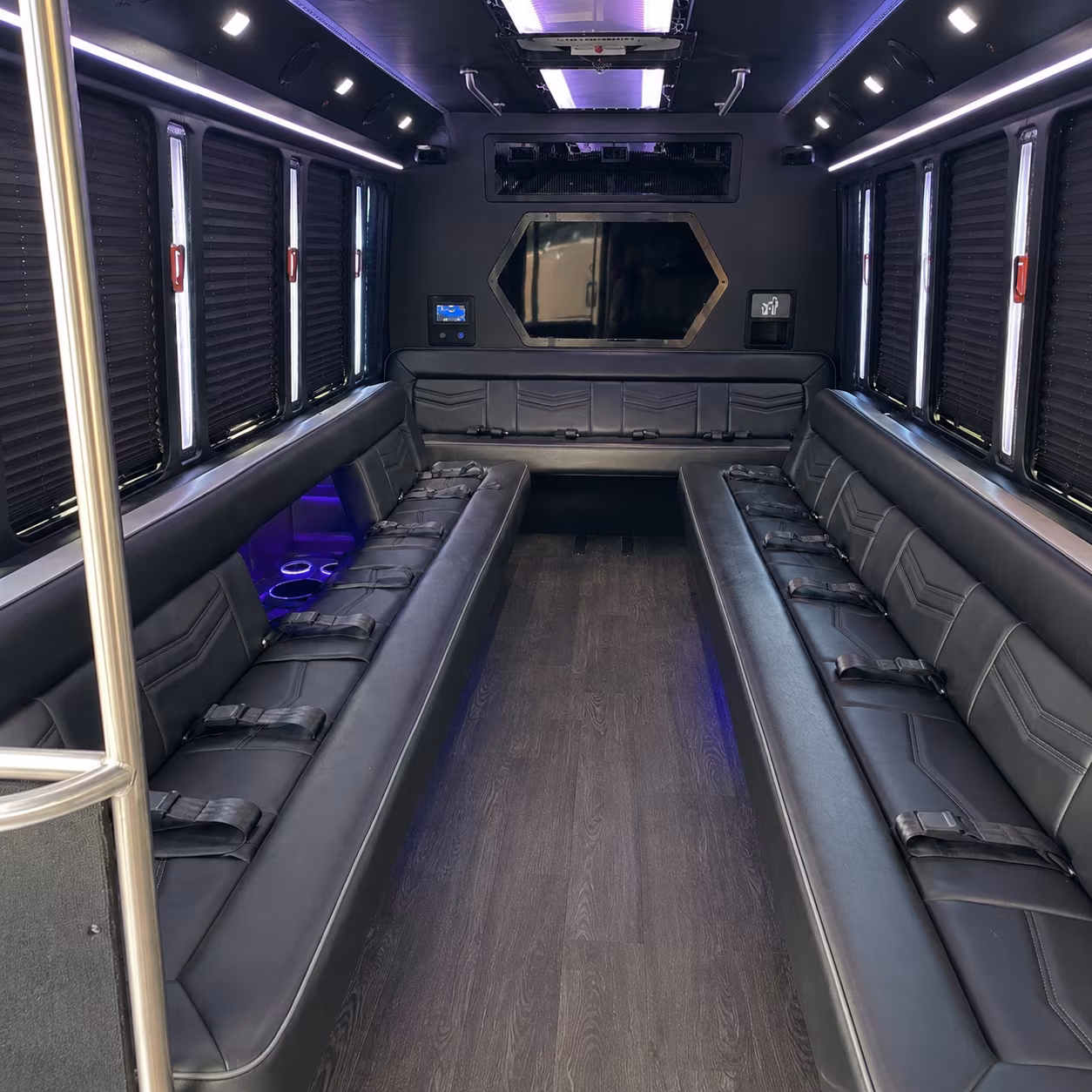 sarasota 18 passenger party bus interior