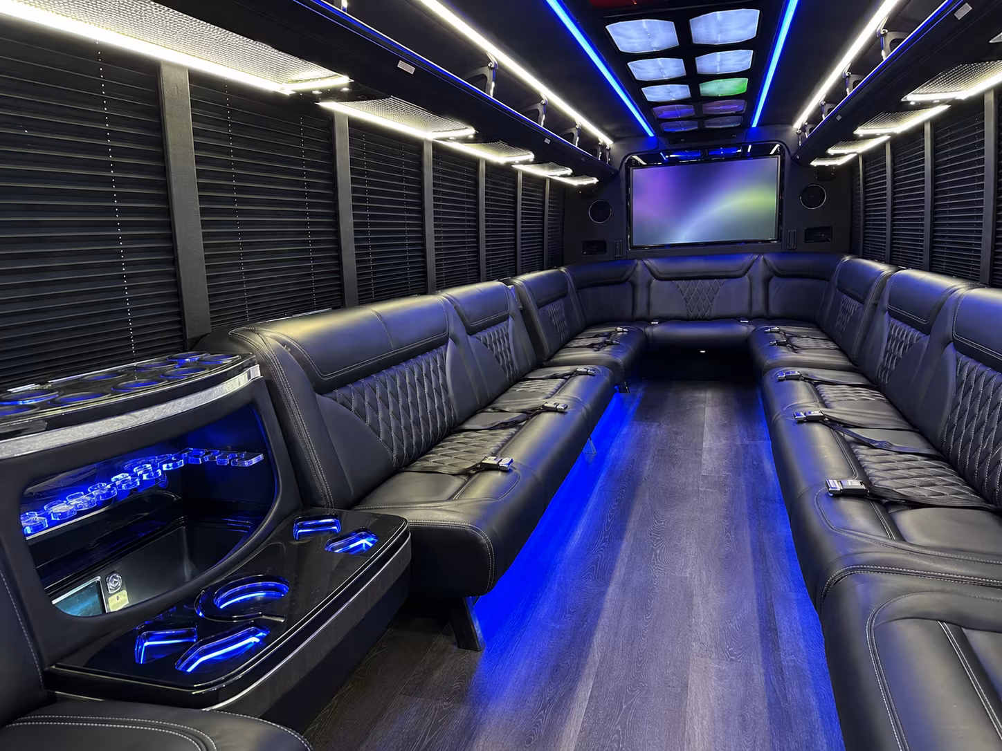 sarasota 20 passenger party bus inside