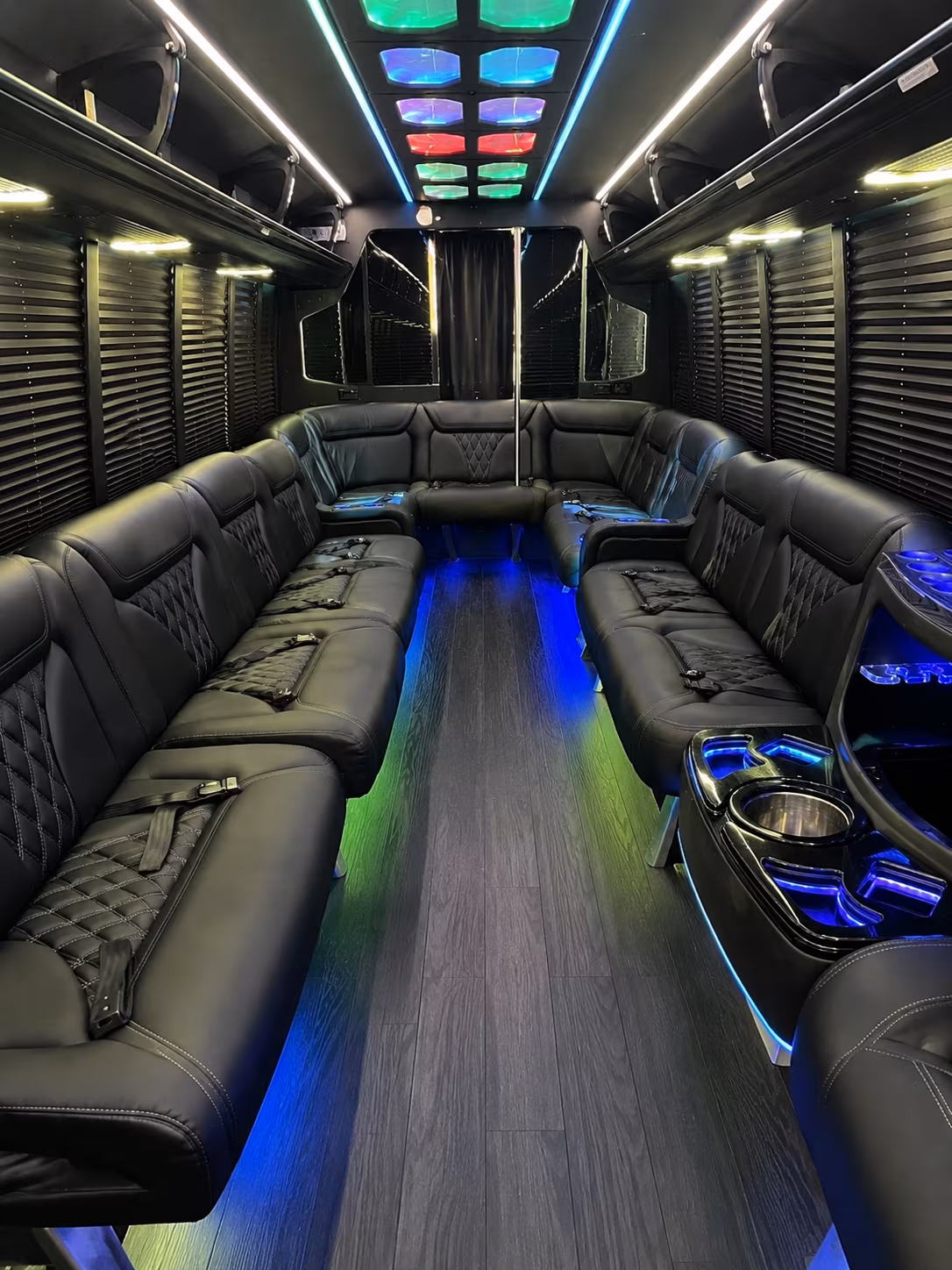 sarasota 20 passenger party bus interior