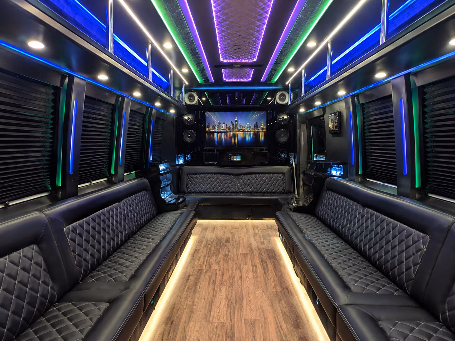 sarasota 25 passenger party bus interior