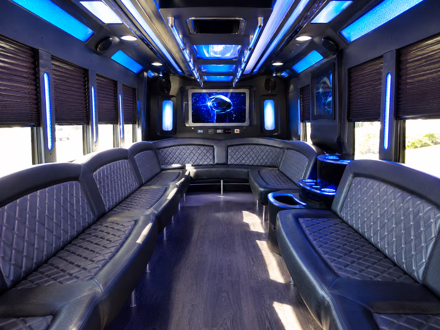 sarasota 28 passenger party bus inside