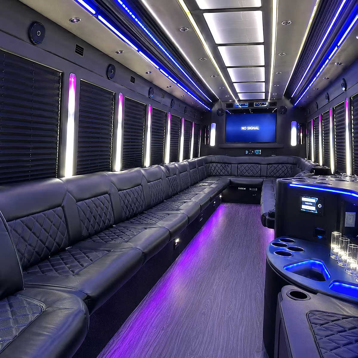 sarasota 30 passenger party bus inside