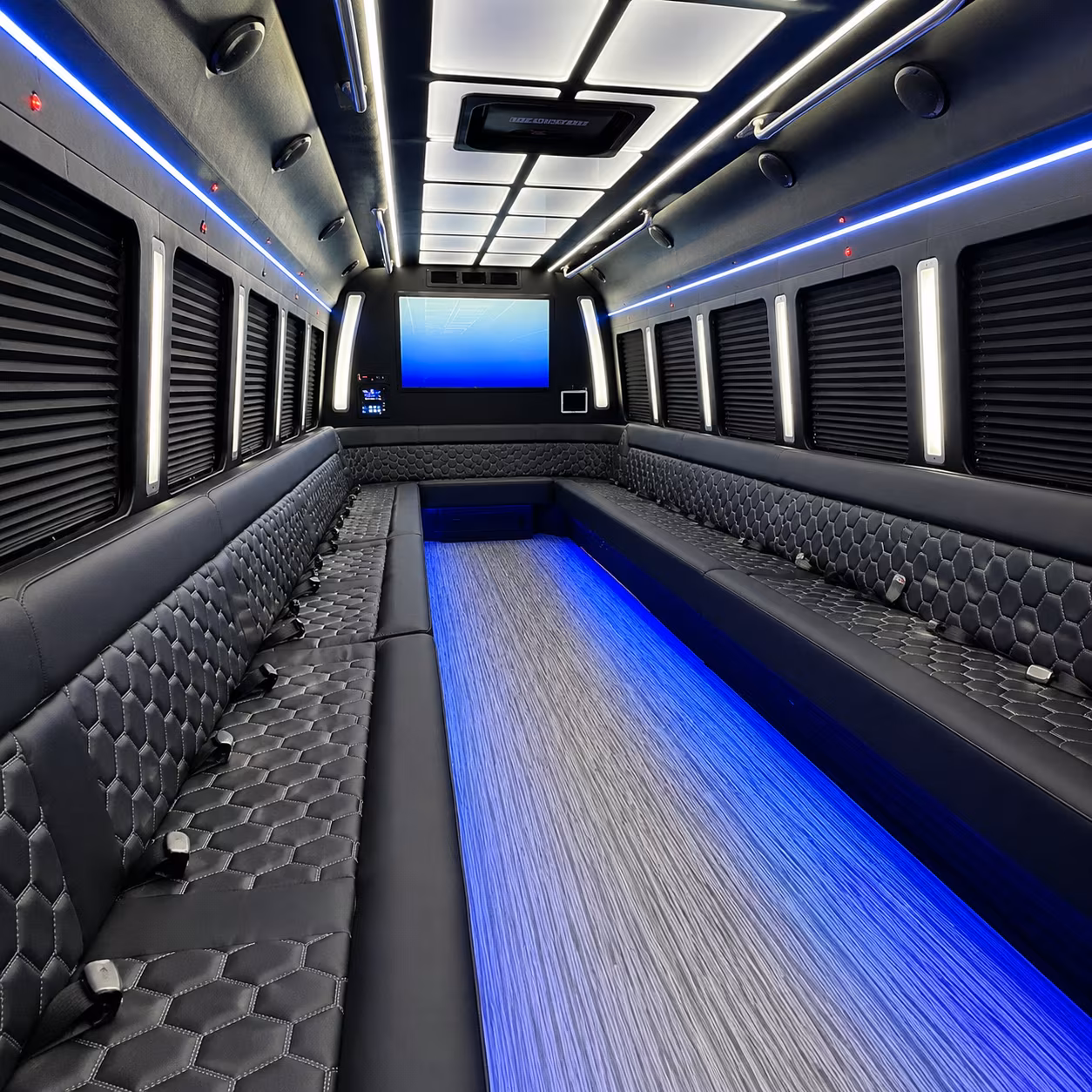 sarasota 50 passenger party bus inside